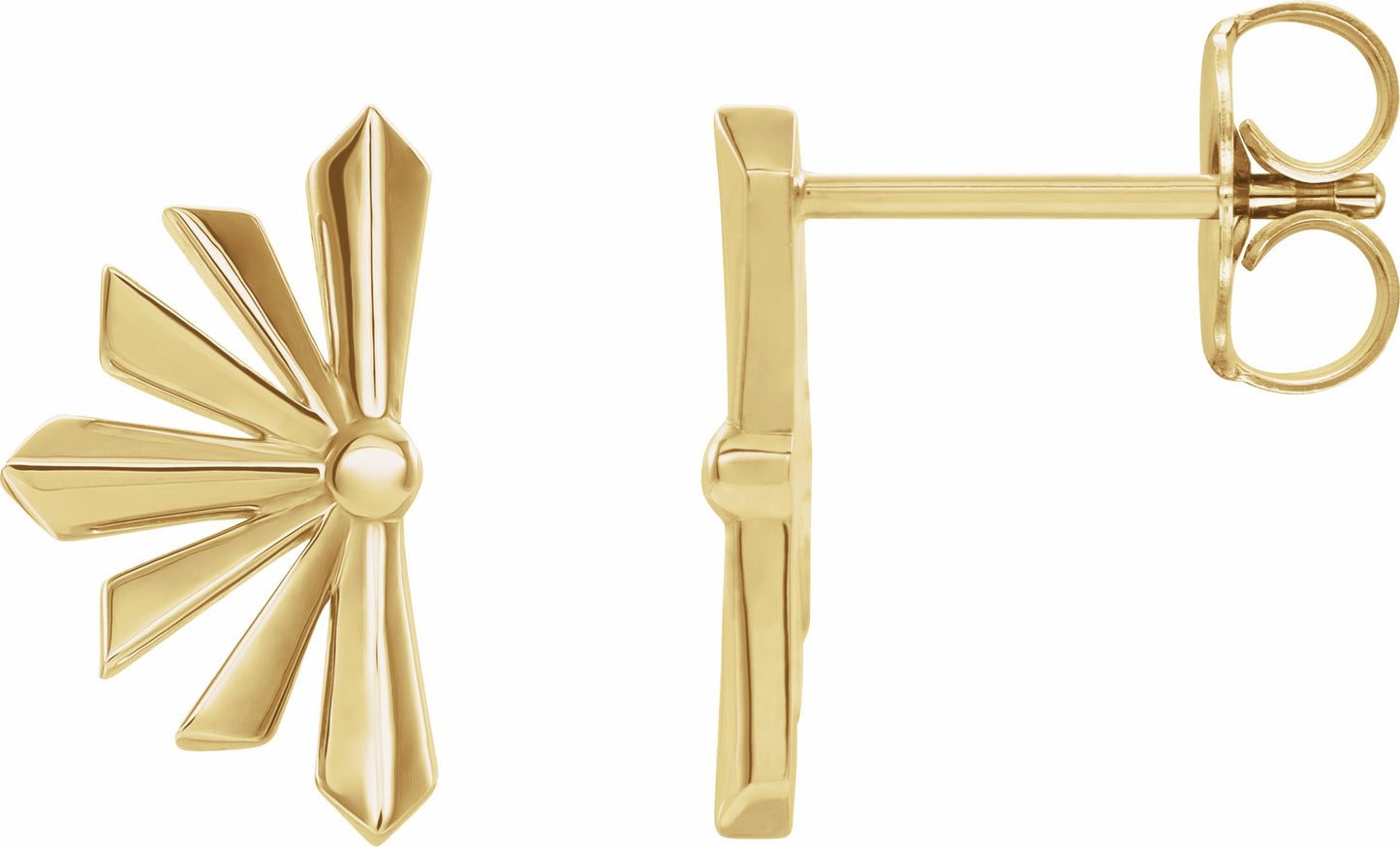 14K Yellow Starburst Earrings