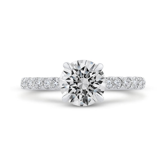 Shah Luxury 14K White Gold Diamond Engagement Ring (Semi-Mount)