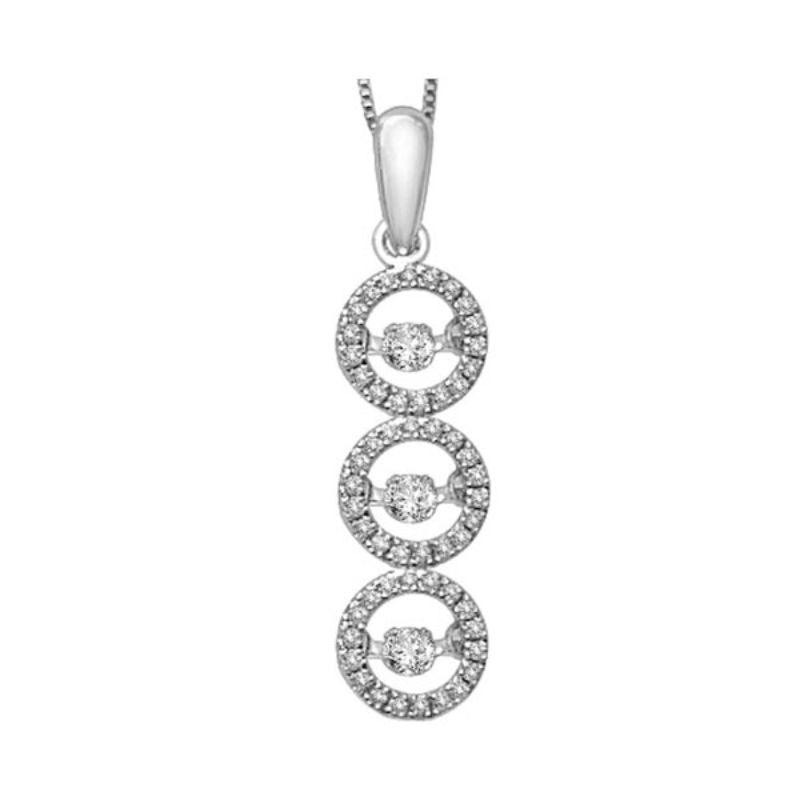 Gems One 14KT White Gold & Diamond Rhythm Of Love Neckwear Pendant   - 1/3 ctw
