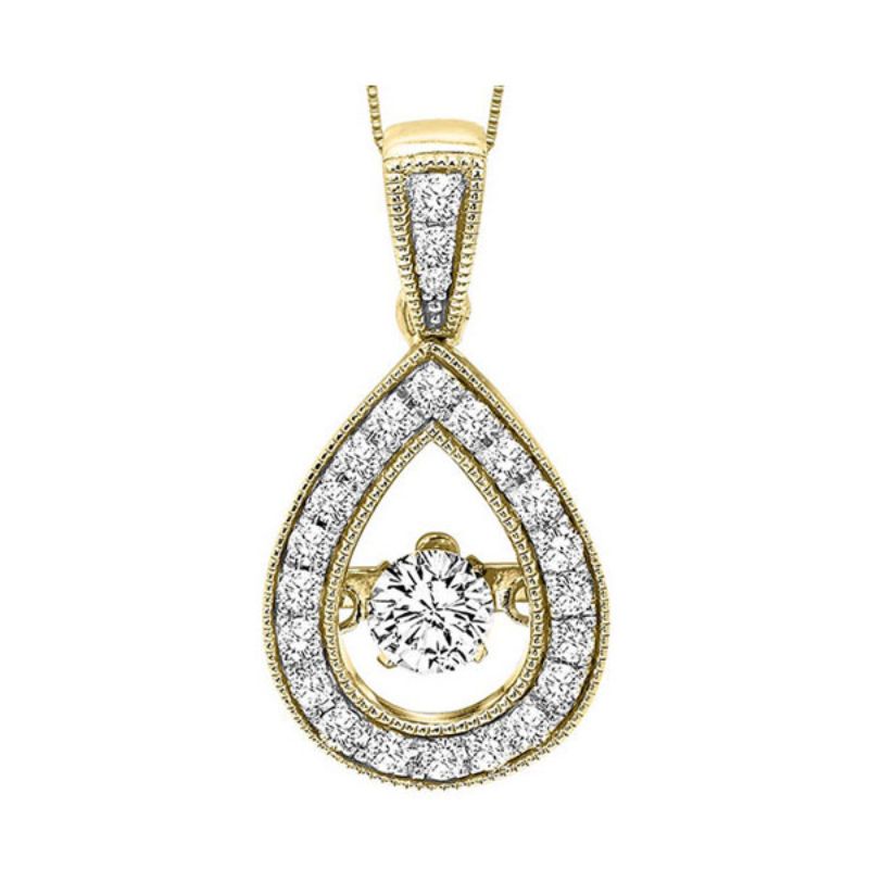 Gems One 14KT Yellow Gold & Diamond Rhythm Of Love Neckwear Pendant  - 1/3 ctw