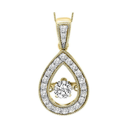 Gems One 14KT Yellow Gold & Diamond Rhythm Of Love Neckwear Pendant  - 1/3 ctw