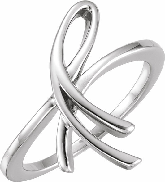 14K White 20.9 mm Freeform Ring
