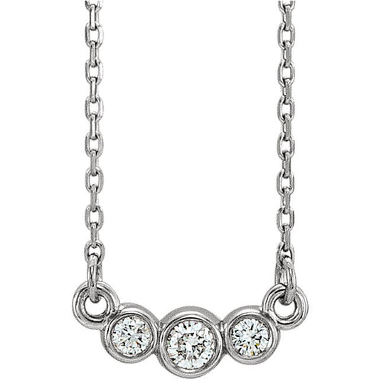 Stuller 14k White Gold Diamond Bezel Set Necklace