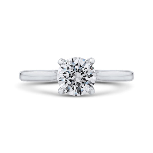 Shah Luxury 14K White Gold Round Diamond Classic Engagement Ring (Semi-Mount)
