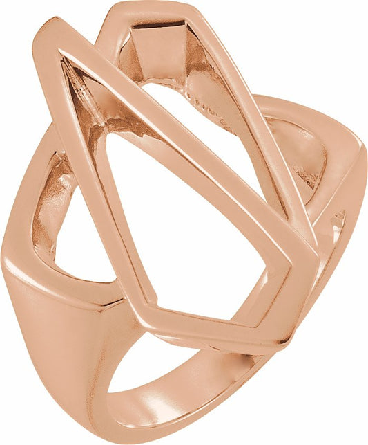 14K Rose Freeform Ring
