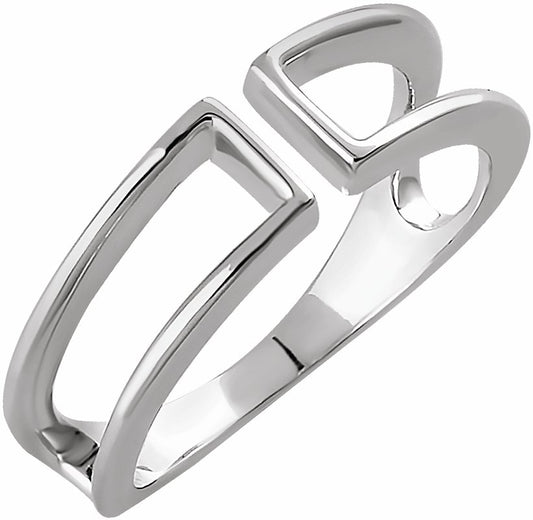 14K White Negative Space Ring