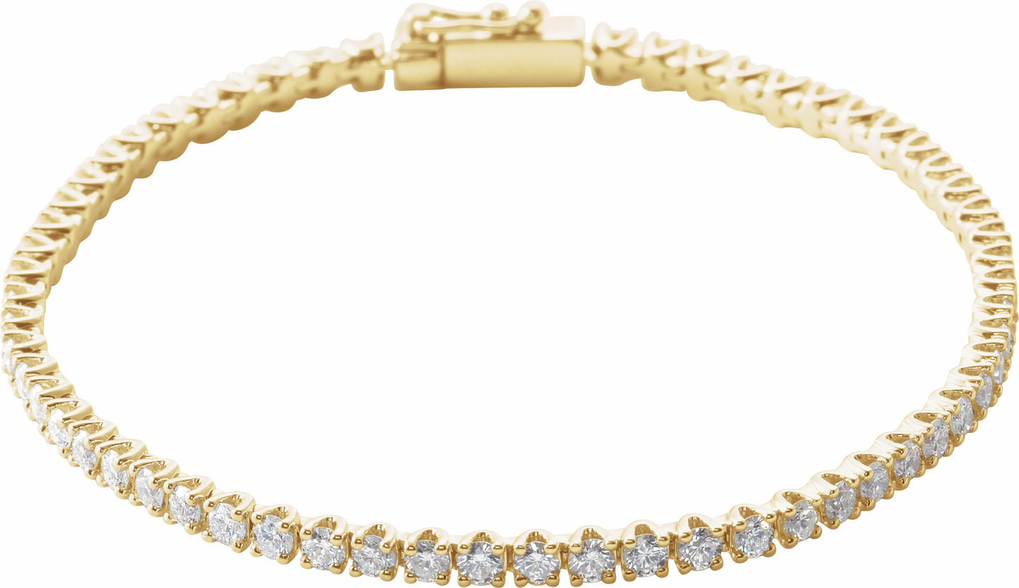14K Yellow 3 CTW Diamond Line 7 Bracelet