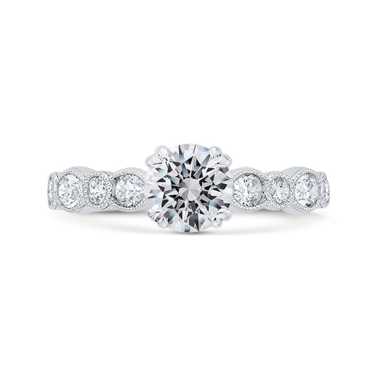 Shah Luxury 14K White Gold Diamond Engagement Ring (Semi-Mount)