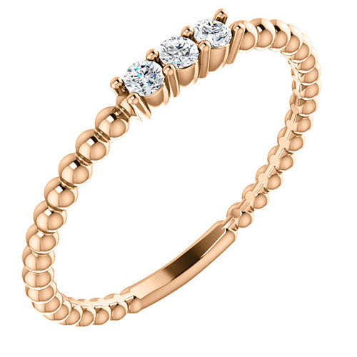 14k Rose Gold Stuller Diamond Stackable Ring