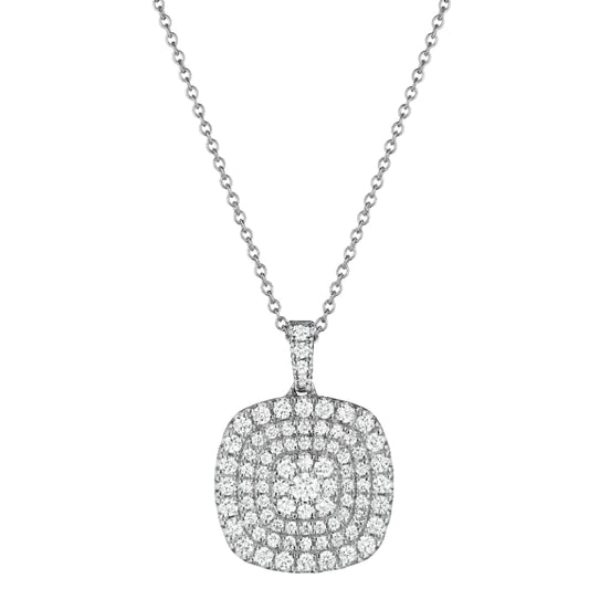 Henri Daussi 14k White Gold Diamond Pendant