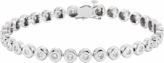14K White 2 CTW Diamond Bezel-Set Line 7 Bracelet