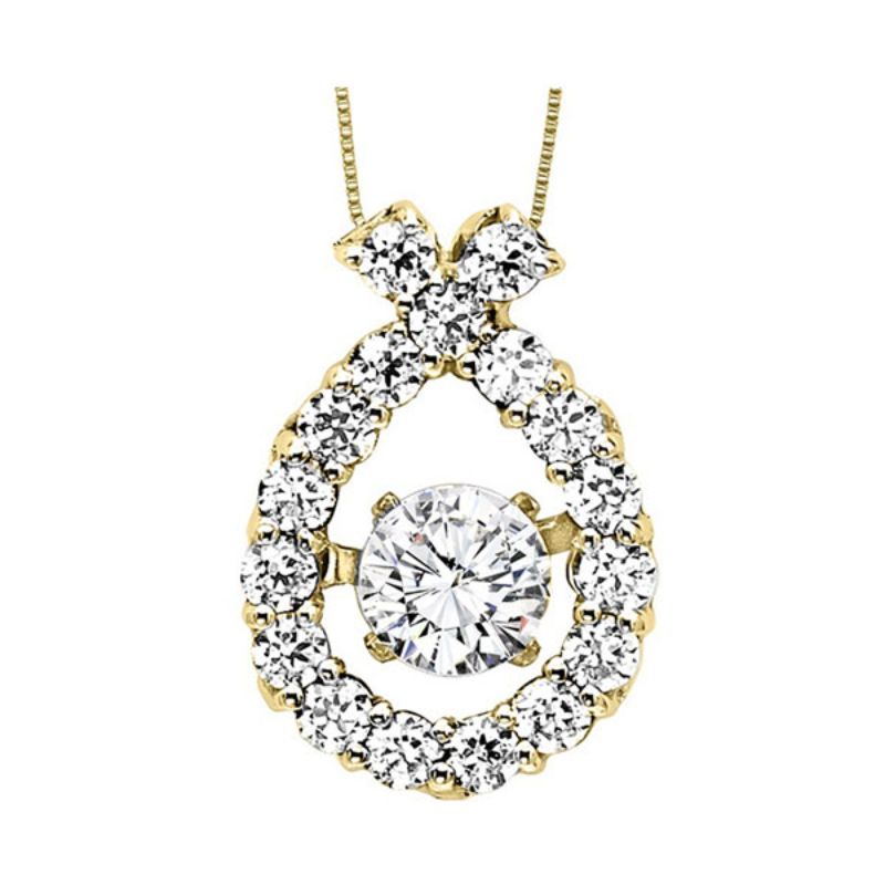 Gems One 14KT Yellow Gold & Diamond Rhythm Of Love Neckwear Pendant  - 1/2 ctw
