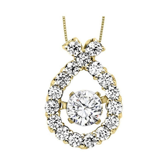 Gems One 14KT Yellow Gold & Diamond Rhythm Of Love Neckwear Pendant  - 1/2 ctw