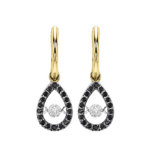 Gems One 14KT Yellow Gold & Diamond Rhythm Of Love Fashion Earrings  - 1/5 ctw