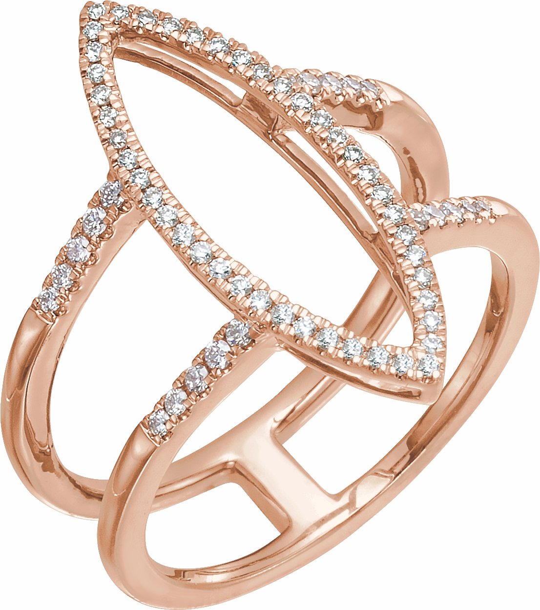 14K Rose 1/4 CTW Diamond Geometric Ring