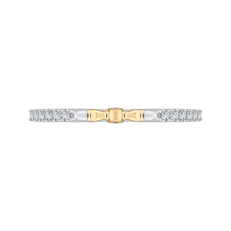 Shah Luxury 14K Two-Tone Gold Round Diamond Wedding Band