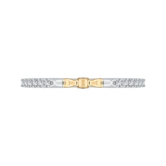 Shah Luxury 14K Two-Tone Gold Round Diamond Wedding Band