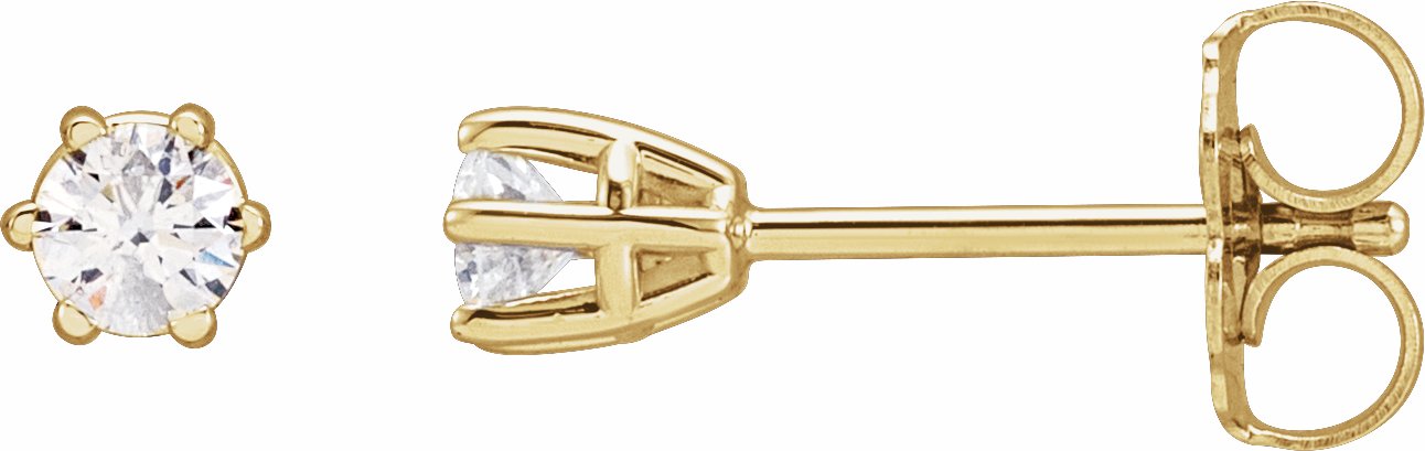 14K Yellow 3 mm I1 1/5 CTW Diamond 6-Prong Wire Basket Earrings