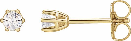 14K Yellow 3 mm I1 1/5 CTW Diamond 6-Prong Wire Basket Earrings