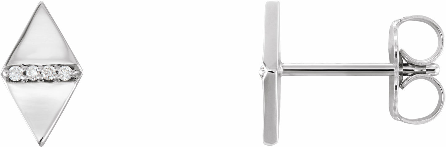14K White .025 CTW Diamond Geometric Earrings