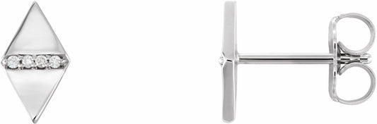 14K White .025 CTW Diamond Geometric Earrings