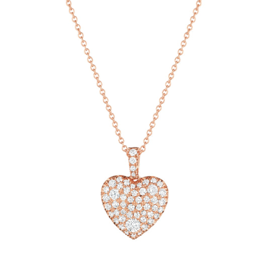 Henri Daussi 14k Rose Gold Diamond Pendant