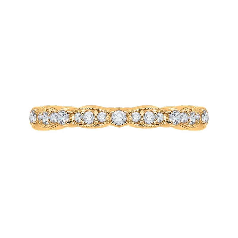 Shah Luxury 14K Yellow Gold Round Diamond Eternity Wedding Band