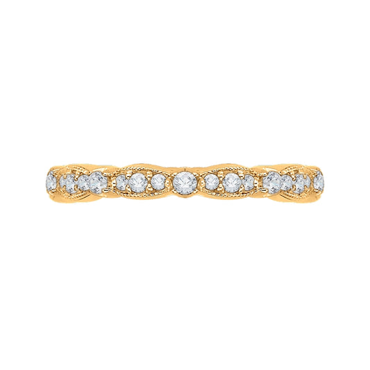 Shah Luxury 14K Yellow Gold Round Diamond Eternity Wedding Band