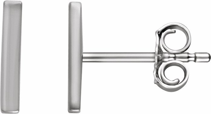 14K White Vertical Bar Earrings