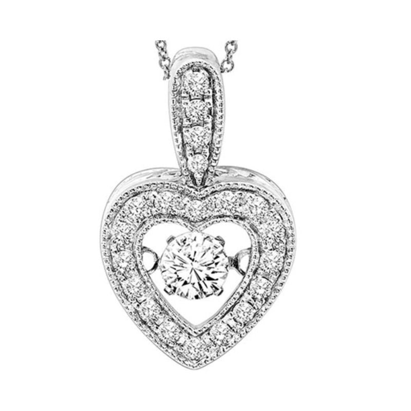 Gems One 14KT White Gold & Diamond Rhythm Of Love Neckwear Pendant  - 1/3 ctw