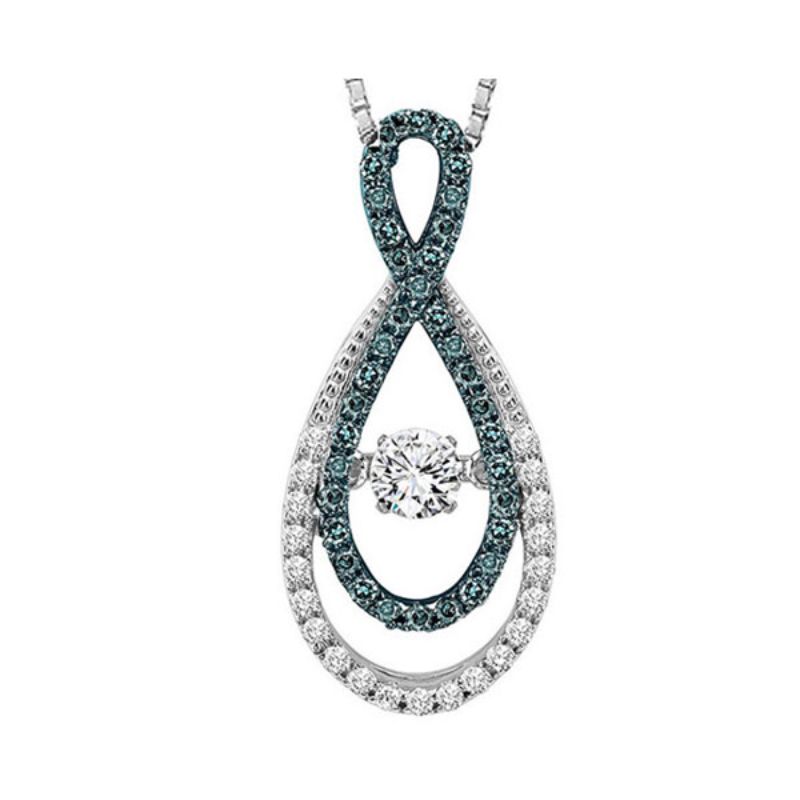 Gems One 14KT White Gold & Diamond Rhythm Of Love Neckwear Pendant  - 5/8 ctw