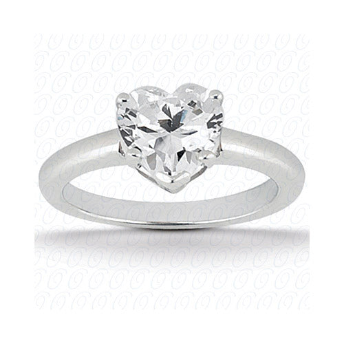 14k White Gold Semi-Mount Solitaire Engagement Ring