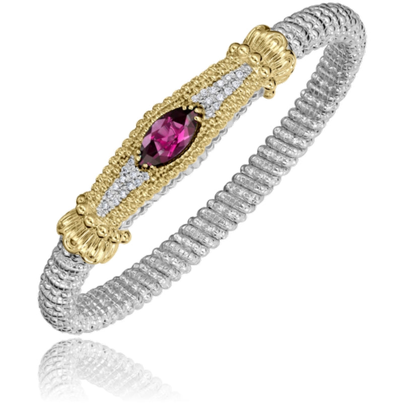 Vahan 14k Gold & Sterling Silver Rhodolite Garnet Bracelet