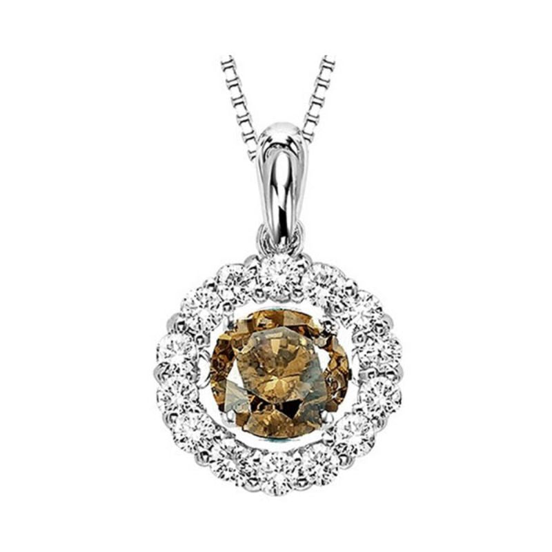 Gems One 14KT White Gold & Diamond Rhythm Of Love Neckwear Pendant  - 3/4 ctw