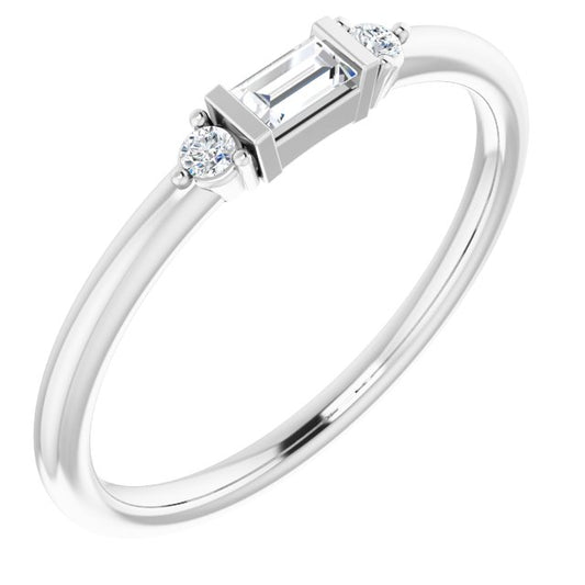 14K White 1/8 CTW Diamond Stackable Ring