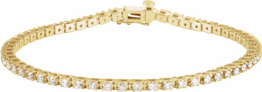 14K Yellow 2 1/4 CTW Diamond Line 7 1/4 Line Bracelet