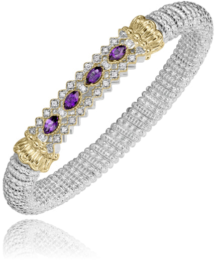 Vahan 14k Gold & Sterling Silver Amethyst Bracelet