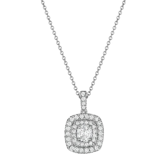 Henri Daussi 18k White Gold Diamond Pendant