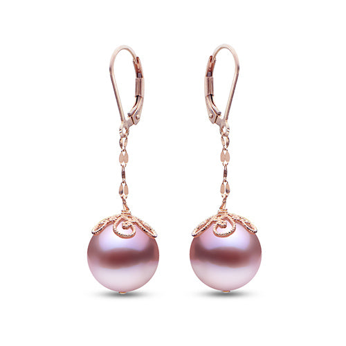 Imperial Pearl 14k Rose Gold Freshwater Pearl Earring