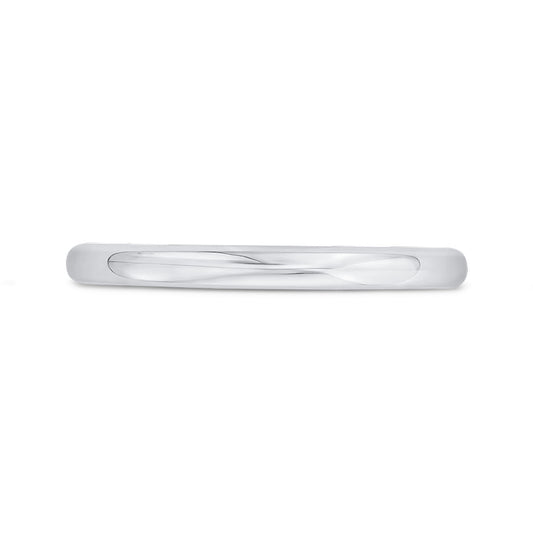 Shah Luxury 14K White Gold Plain Wedding Band