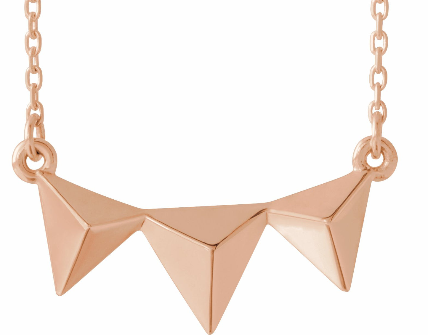 14K Rose Pyramid 16-18 Necklace