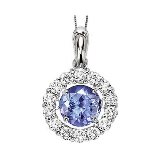 Gems One 14KT White Gold & Diamond Rhythm Of Love Neckwear Pendant  - 1/4 ctw