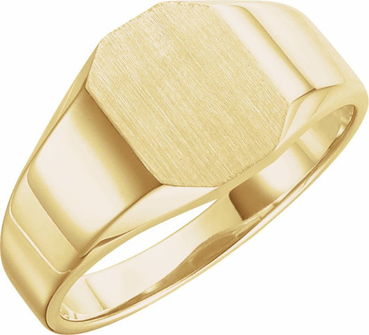 14K Yellow 9x7 mm Octagon Signet Ring