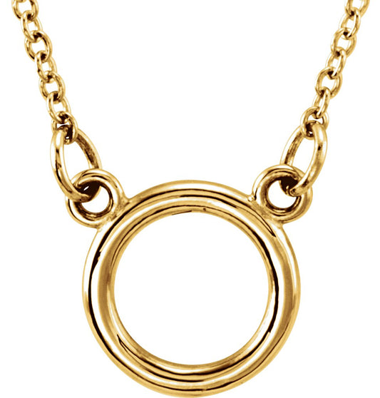 14K Yellow Tiny Poshu00ae Circle 16-18 Necklace
