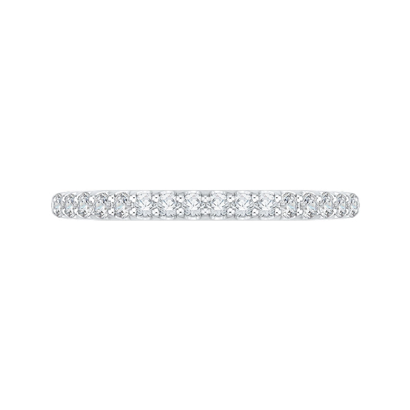 Shah Luxury Round Diamond Half-Eternity Wedding Band In 14K White Gold