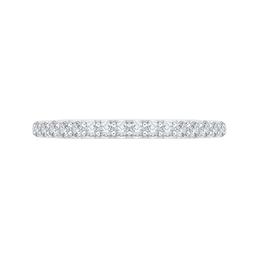 Shah Luxury Round Diamond Half-Eternity Wedding Band In 14K White Gold