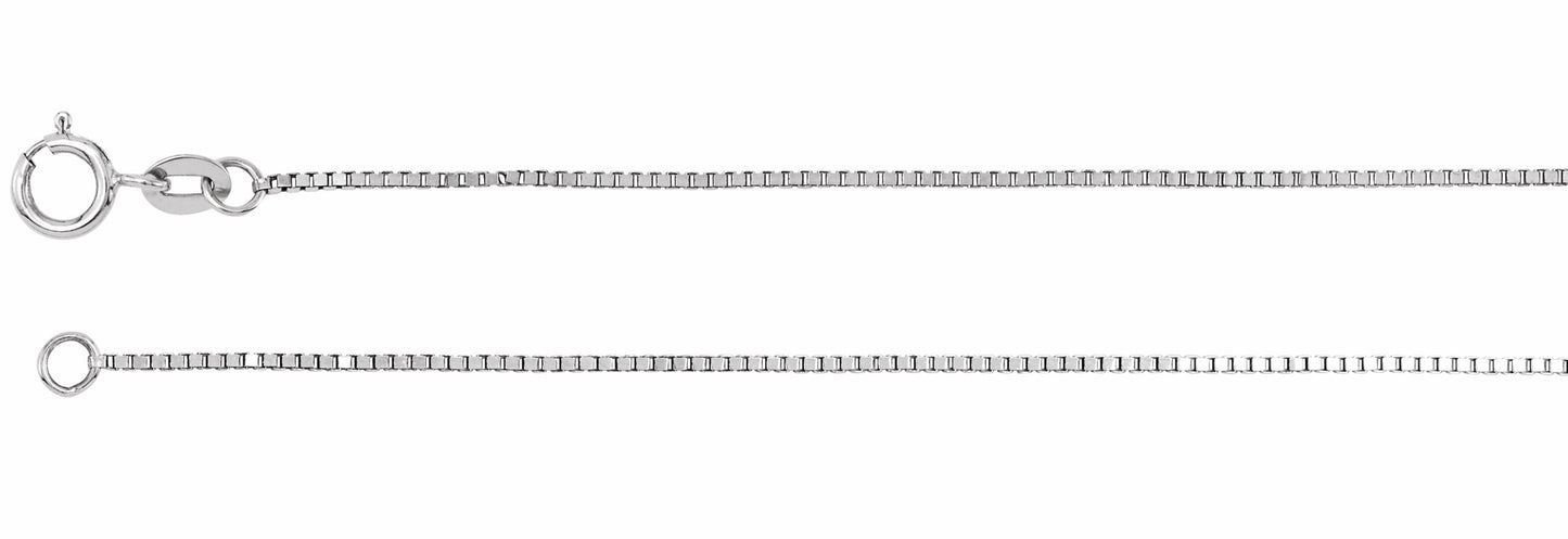 14K White .75 mm Solid Box 7 Chain