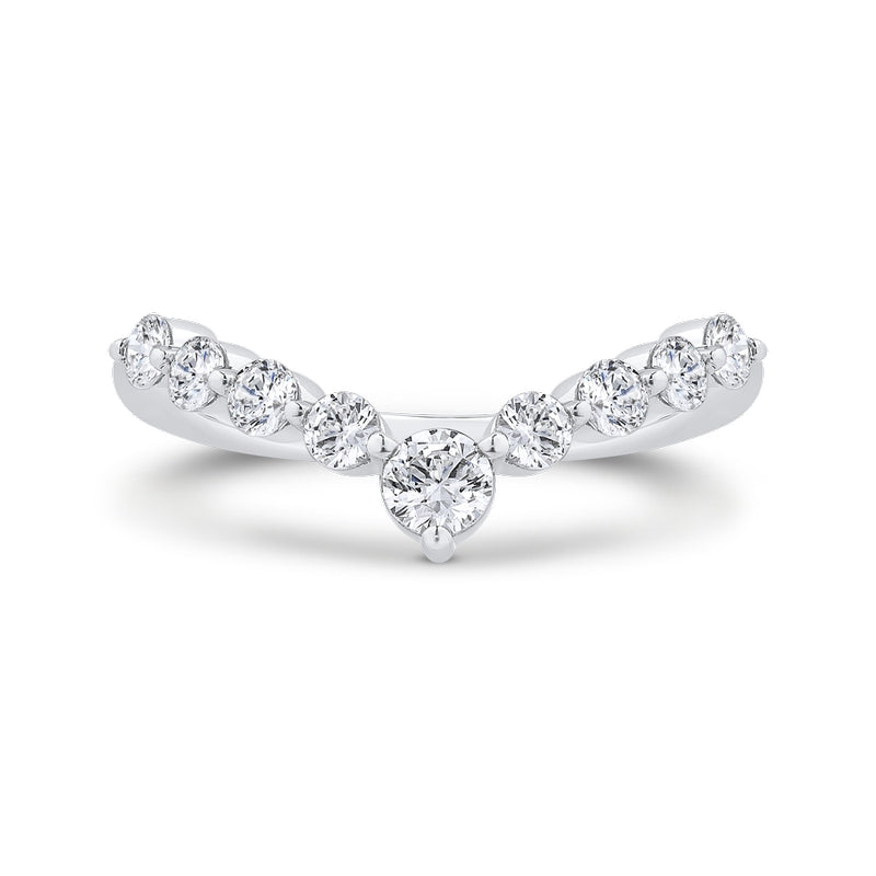 Shah Luxury 14K White Gold Diamond Contour Band