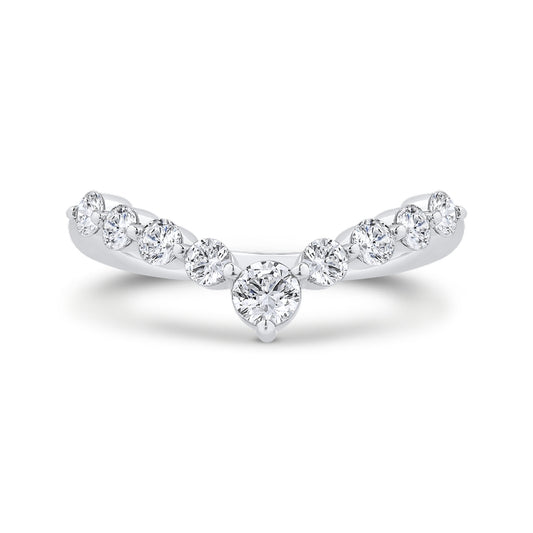 Shah Luxury 14K White Gold Diamond Contour Band