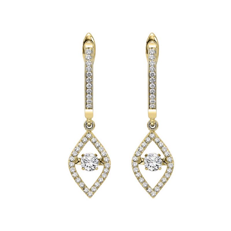 Gems One 14KT Yellow Gold & Diamond Rhythm Of Love Fashion Earrings  - 1/2 ctw